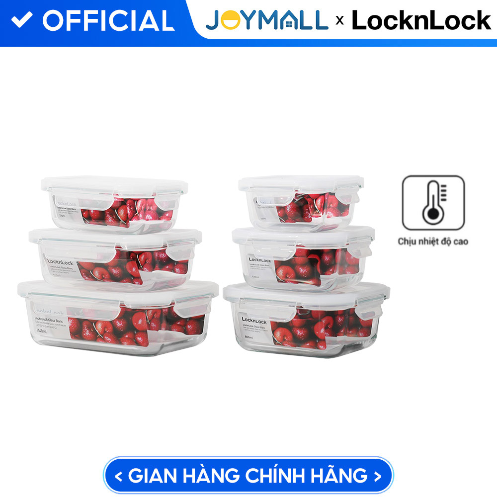 Hộp thủy tinh LocknLock BLANC bảo quản thực phẩm nhiều dung tích LLG110 - Hàng chính hãng, chịu nhiệt cao - JoyMall