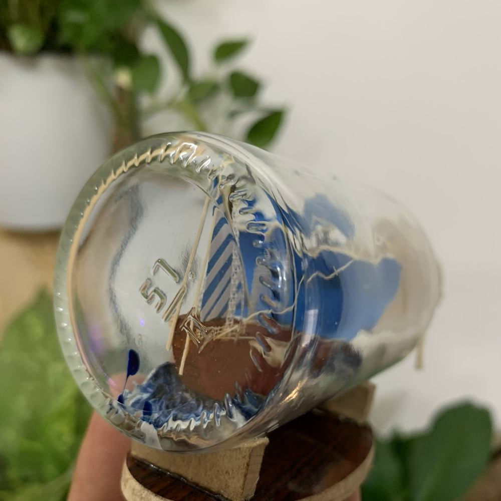 Mô Hình Thuyền Gỗ Trong Chai Thủy Tinh Kèm Tiểu Cảnh N9