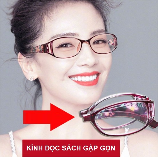 Kính lão thị kính đọc sách gập gọn mắt sáng và rõ cực nét cho nữ