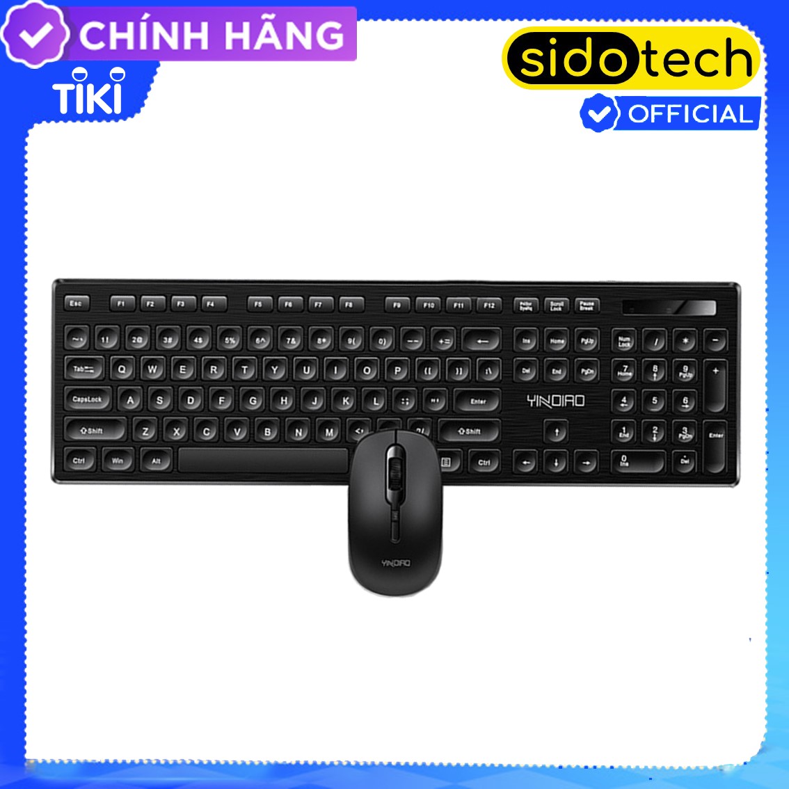 Bộ bàn phím chuột không dây mini wireless Sidotech V3Max chống nước, chống ồn, pin trâu, tốc độ gõ cao và ổn định combo chuột và bàn phím văn phòng không dây cho máy tính laptop, bàn phím văn phòng và chuột văn phòng giá rẻ - Hàng Chính Hãng