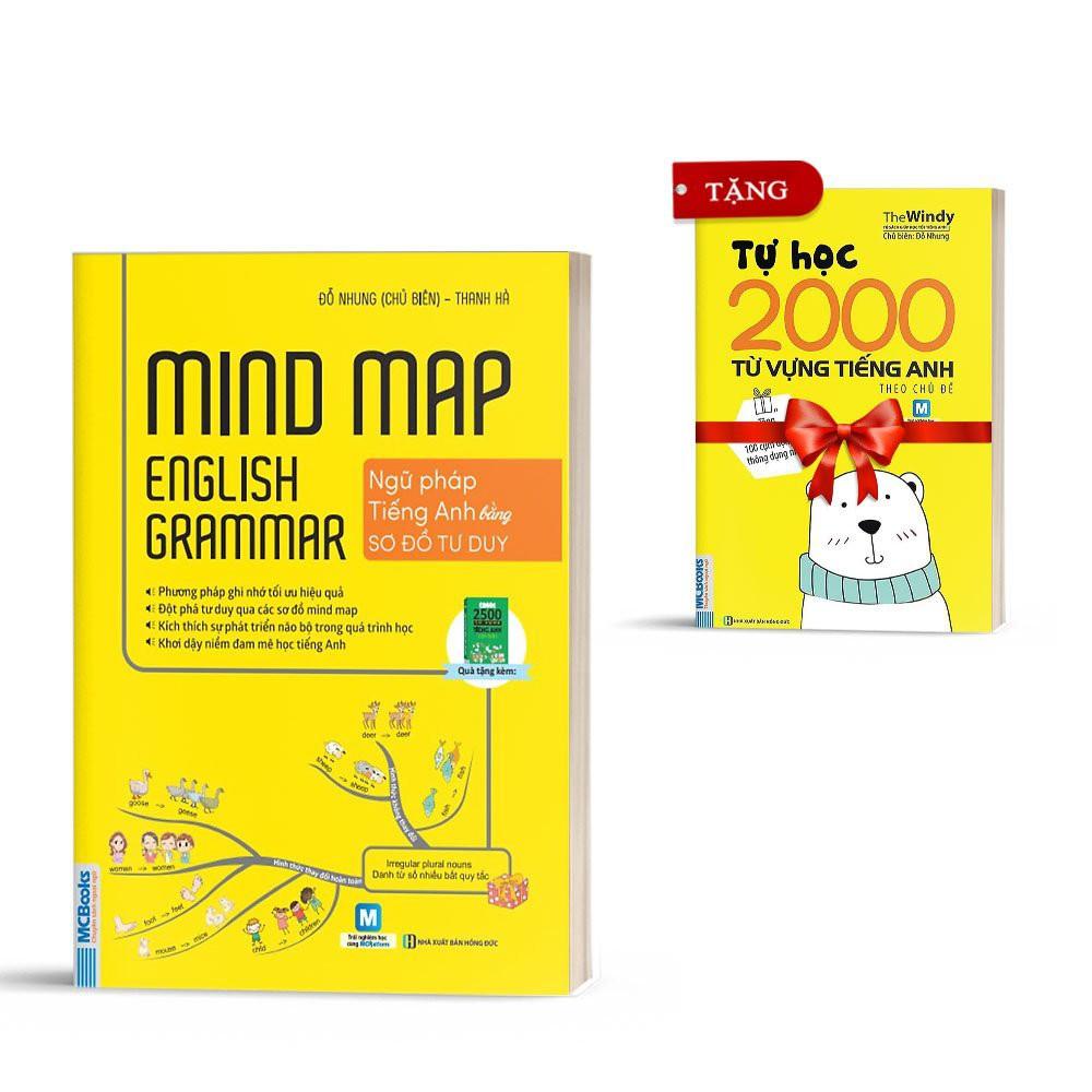 Mindmap English Grammar - Ngữ Pháp Tiếng Anh Bằng Sơ Đồ Tư Duy Tặng Tự Học 2000 Từ Vựng Tiếng Anh Theo Chủ Đề Khổ - Bản Quyền