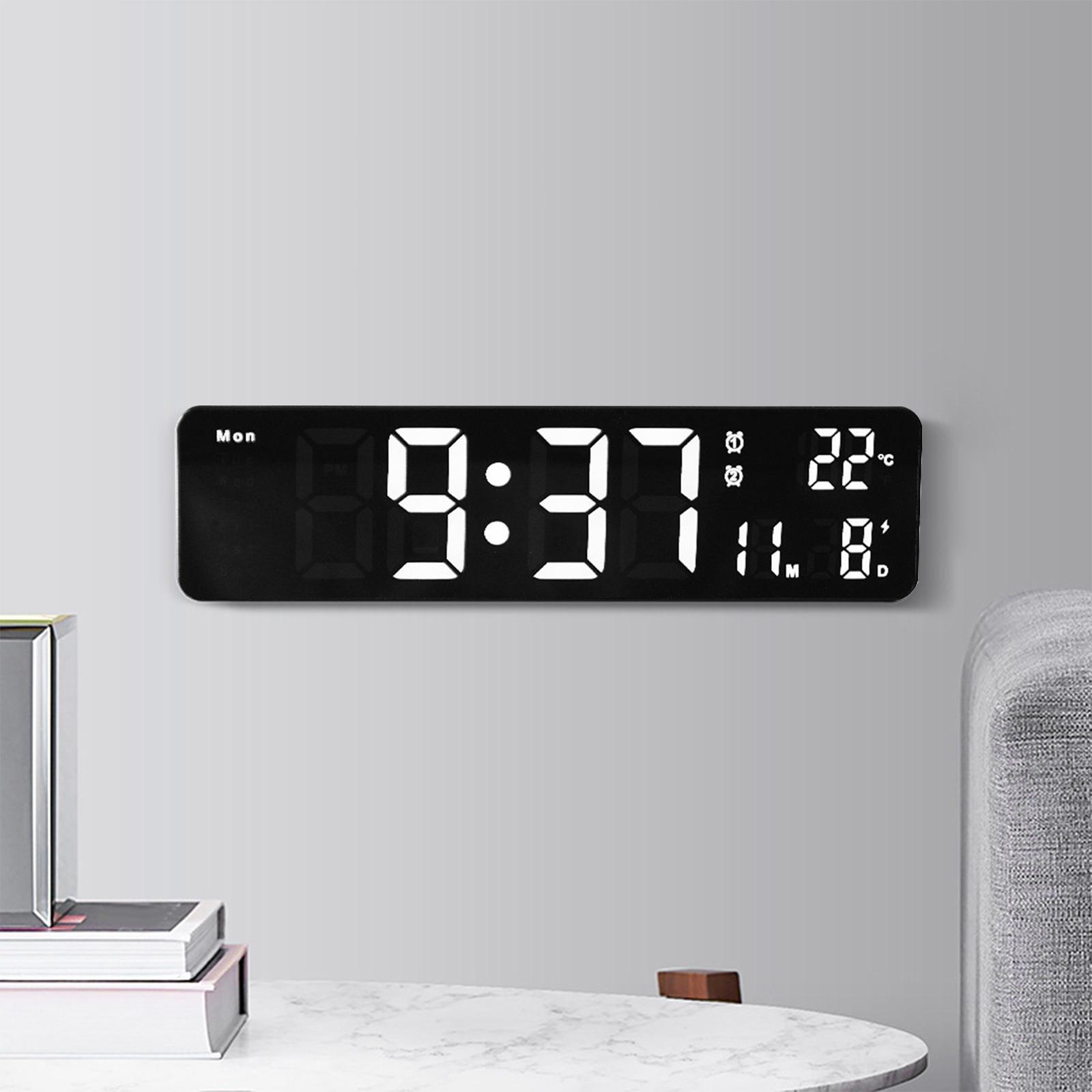 LED Digital Clock USB/Battery Temperature Large Mirror Display