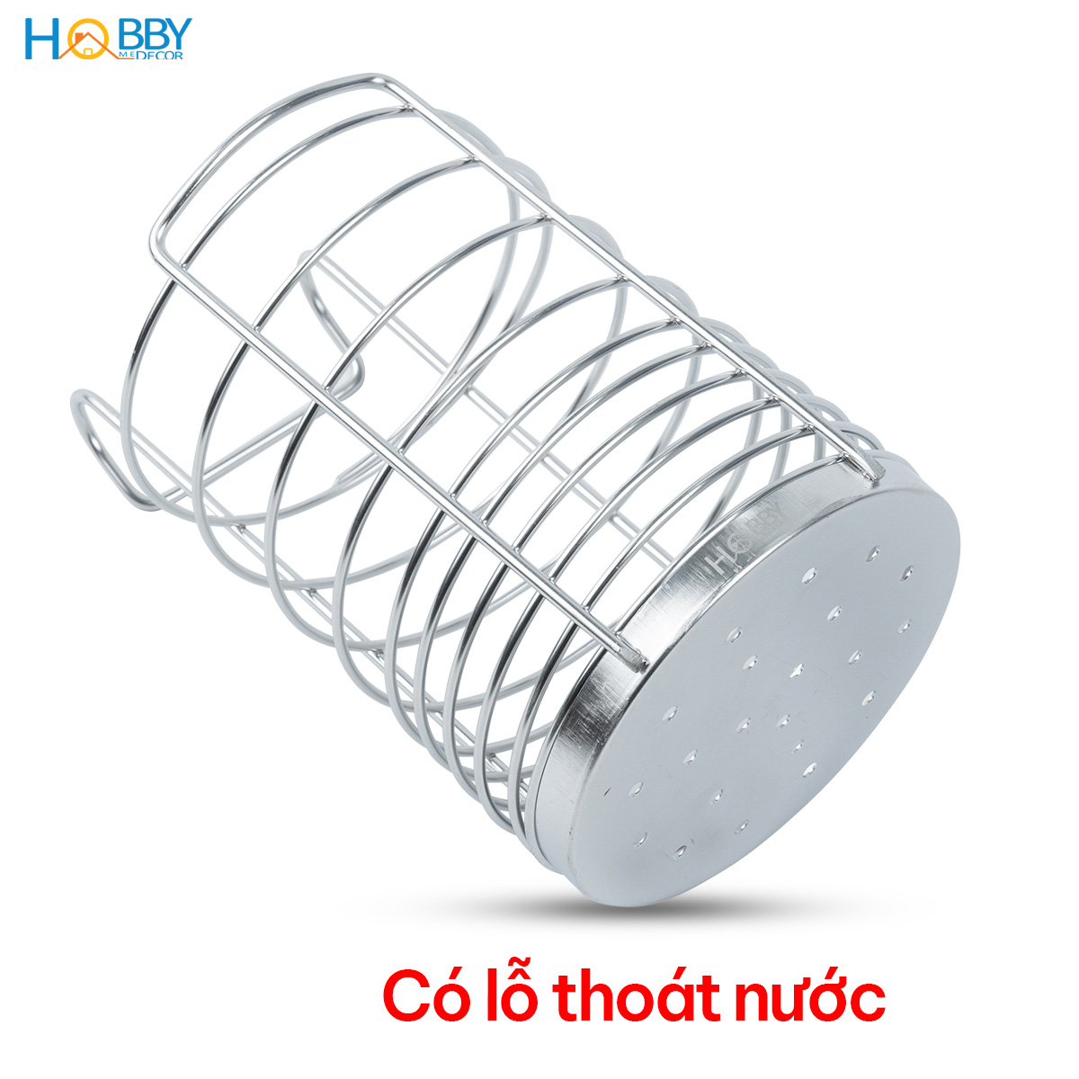 Ống để đũa muỗng có móc treo inox 304 size lớn Hobby home decor OD3