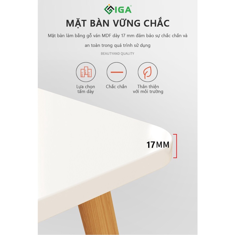 Bàn Ăn, Bàn Làm Việc Thiết Kế Kiểu Hàn Đơn Giản Sang Trọng Bo Tròn Các Cạnh Chống Va Đập - GP181 trắng