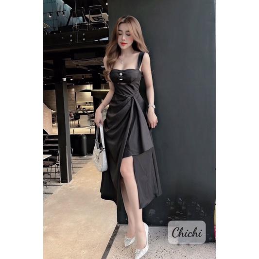 Váy khoét eo xẻ đùi đi tiệc