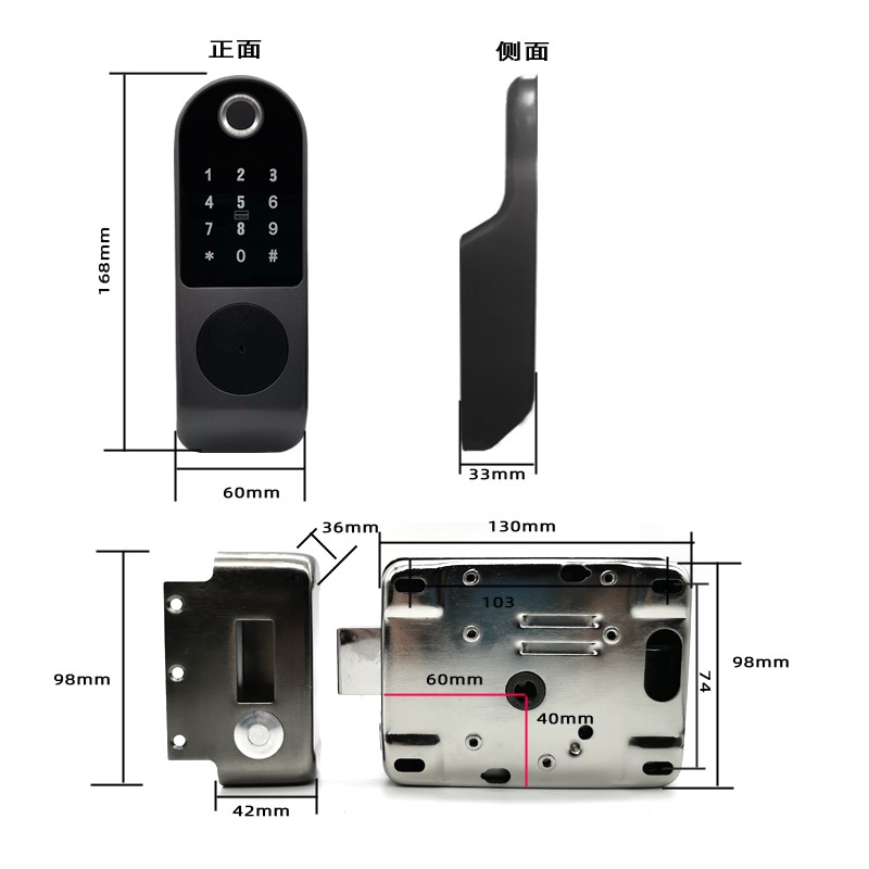 Khóa cổng vân tay 2 mặt, chức năng 5in1: vân tay, điều khiển từ xa mật khẩu, thẻ từ, chìa cơ Togismart KCRE - HÀNG CHÍNH HÃNG