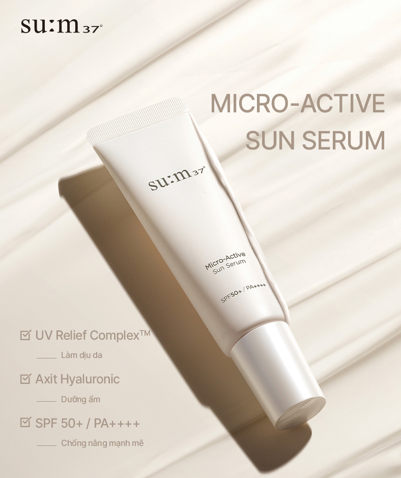 Tinh chất chống nắng dưỡng ẩm và dịu nhẹ Su:m37 Micro-Active Sun Serum