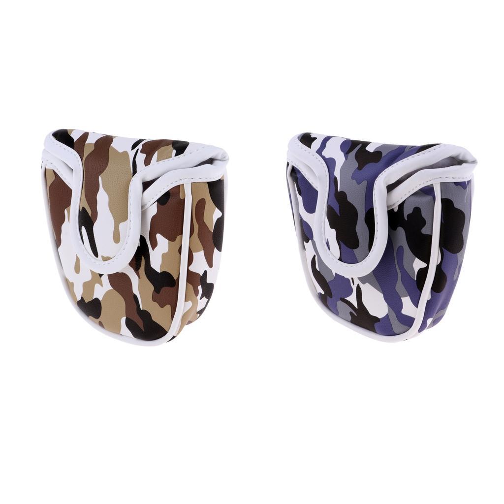 2Pcs Replacement Golf Mallet Putter Head Cover Headcover With Magnetic Closure