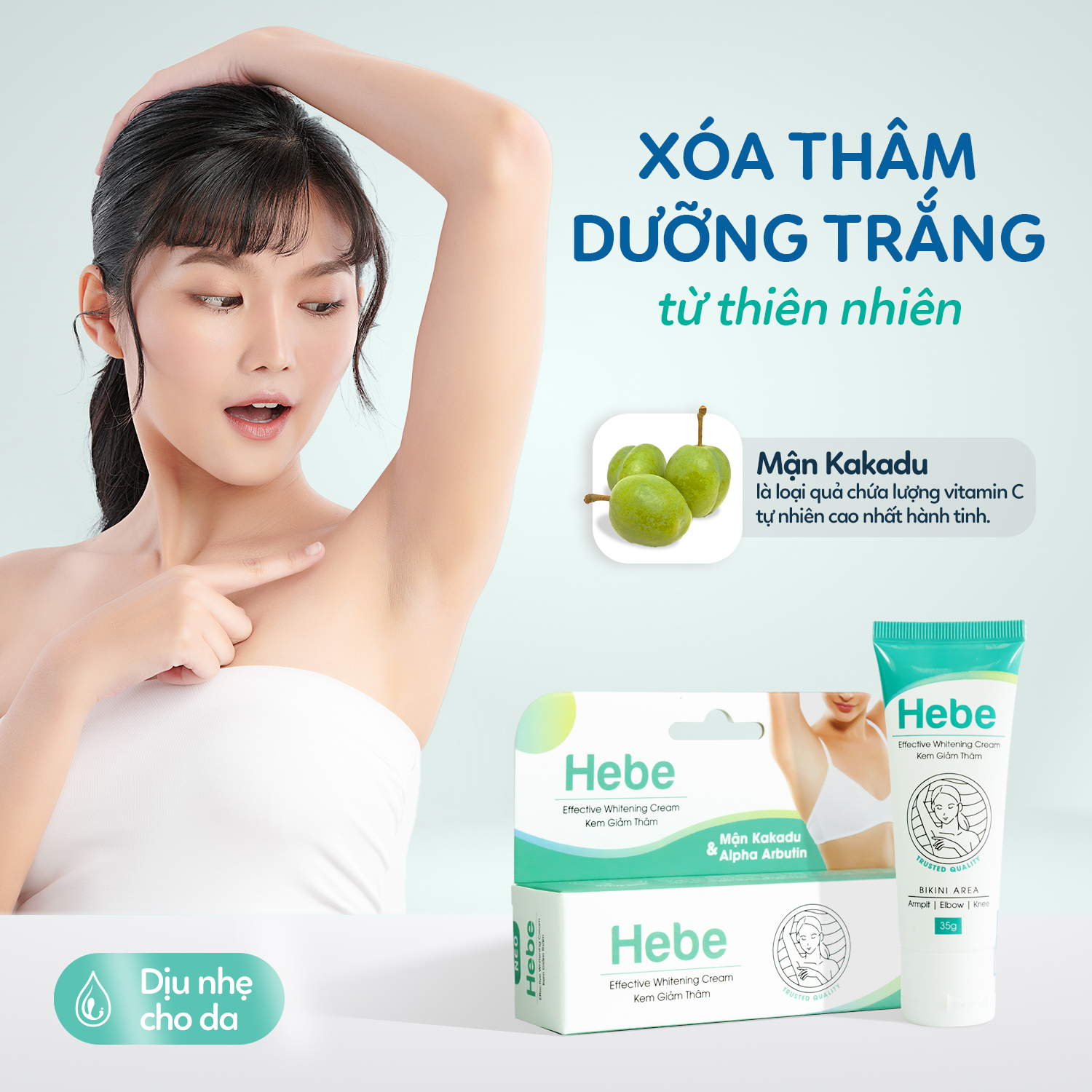 KEM HEBE- HỖ TRỢ TRỊ THÂM NÁCH, VÙNG BIKINI 35G