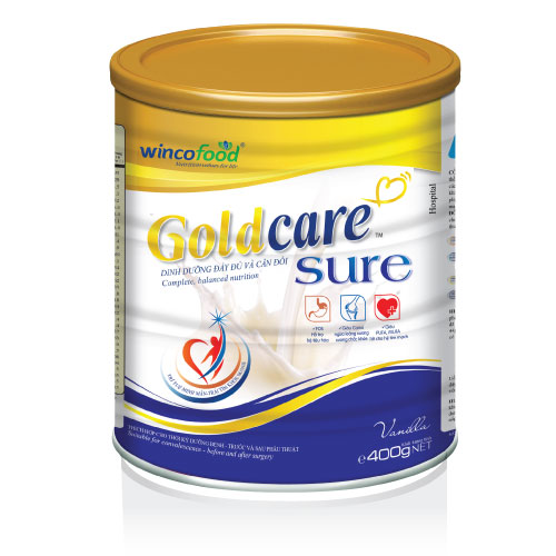 Sữa bột Wincofood GoldCare Sure 400g: dinh dưỡng đầy đủ và cân đối hỗ trợ hệ tiêu hóa, ngừa loãng xương, tốt cho hệ tim mạch