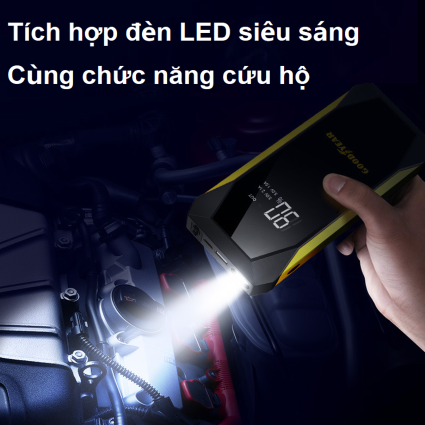 Bộ kík nổ ô tô, kiêm pin sạc dự phòng Goodyear GY-5295, 10000mAh