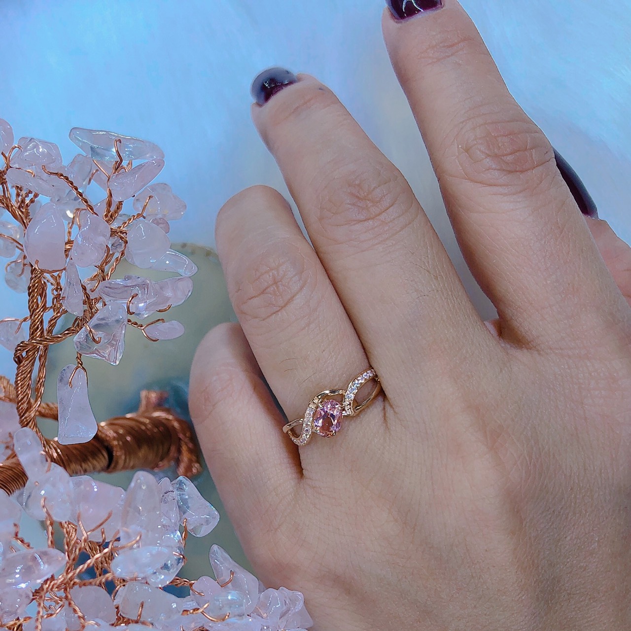 Nhẫn Vàng 14K Đính Đá Morganite