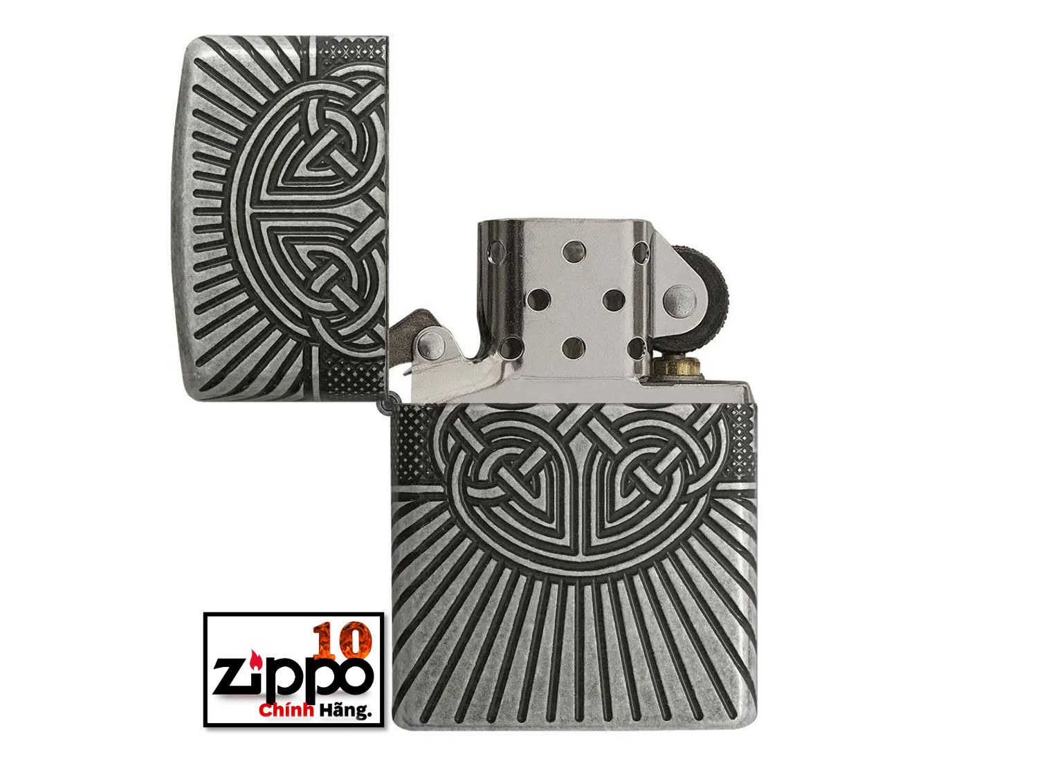 Bật lửa ZIPPO 29667 Armor Celtic Cross Design - Chính hãng 100%
