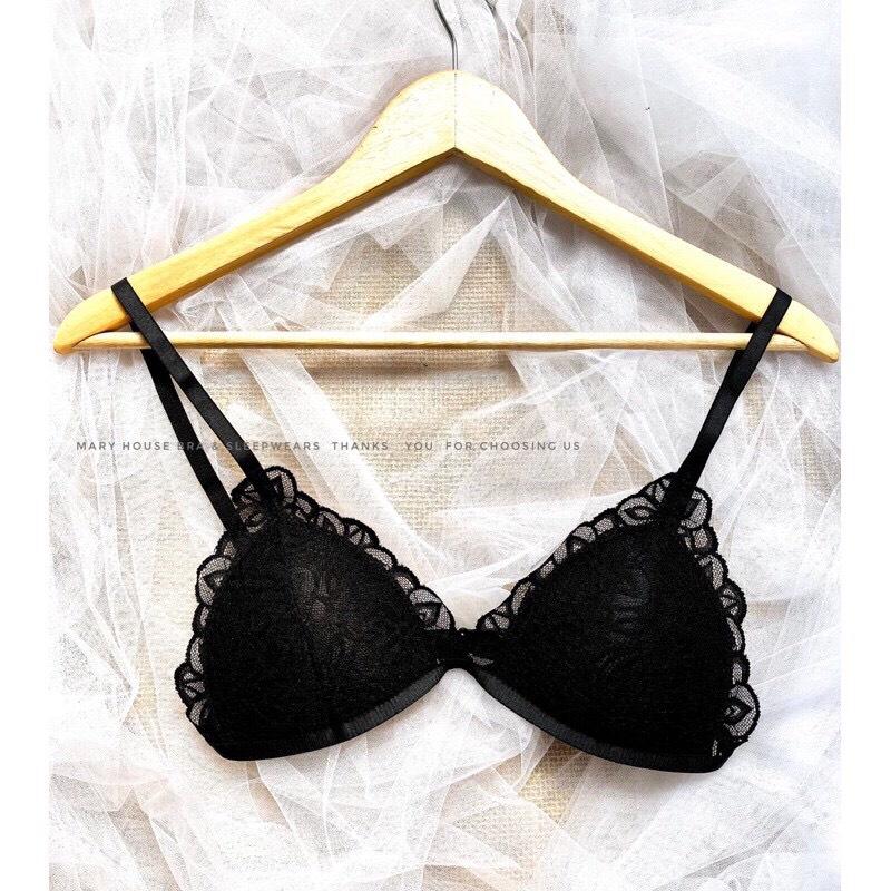 Bralette màu đen quần chữ Y ôm body hàng ren cao cấp