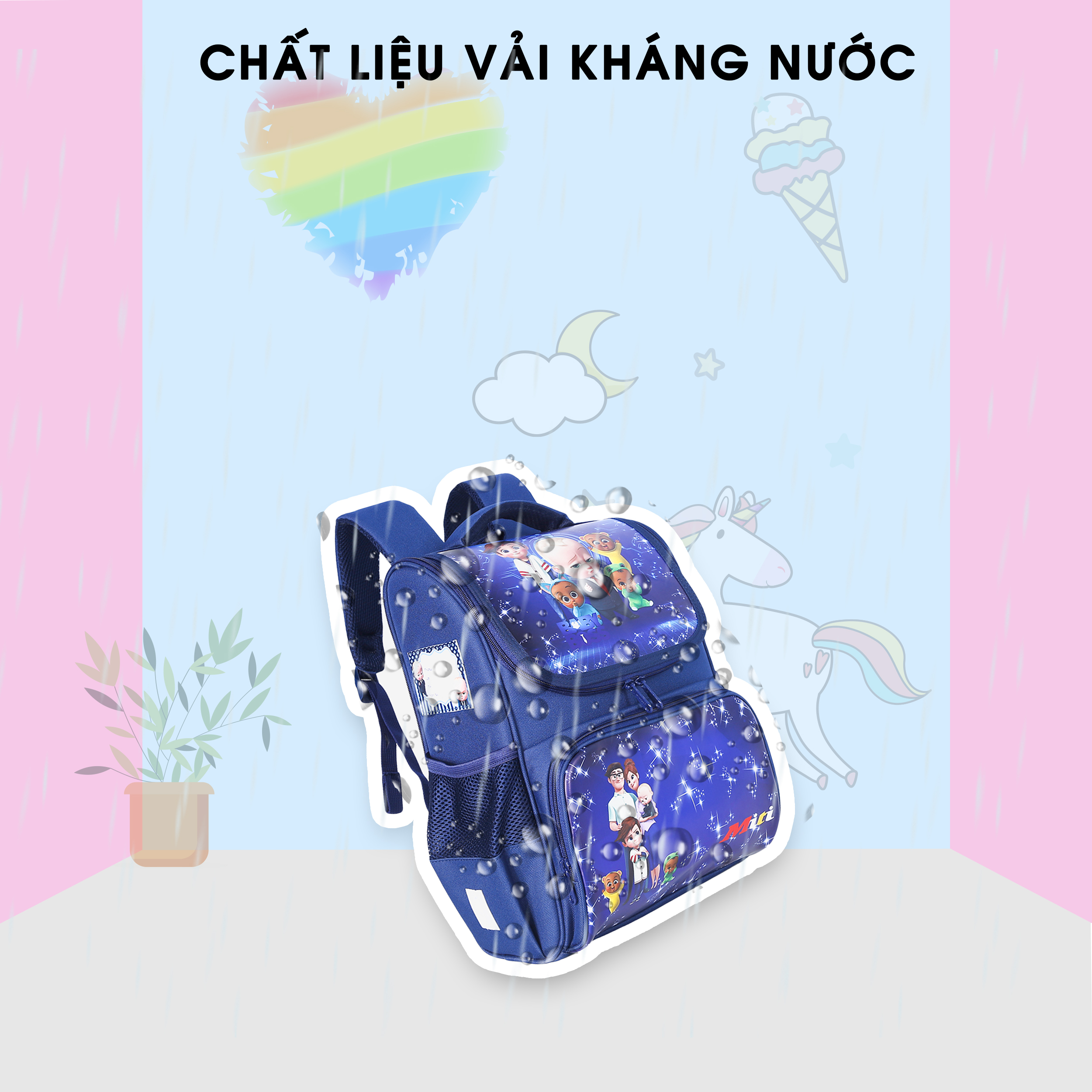 Cặp học sinh chống gù siêu nhẹ dành cho các bé trai tiểu học MITI C11001_121515_BOS01