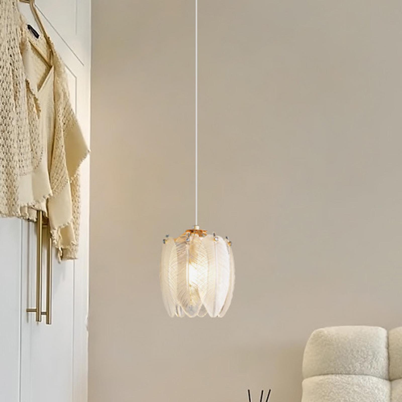 Feather Ceiling Light Fixture LED Pendant Lights Chandelier Decoration 3 Color Dimming Hanging Lamp for Club Hallway Office Loft Dining Room