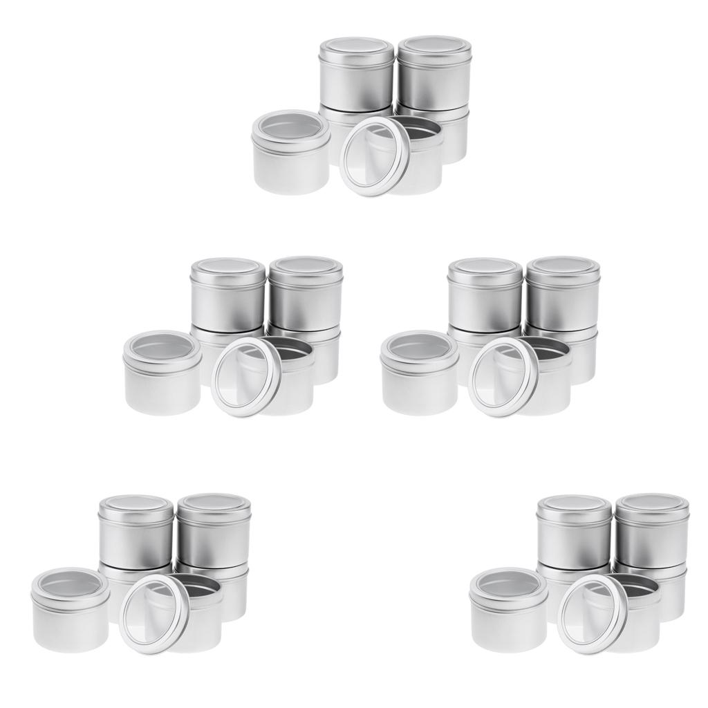 30pcs Aluminium Tin Lip Balm Tin Pots Cosmetic Cream Jar Bottle Containers