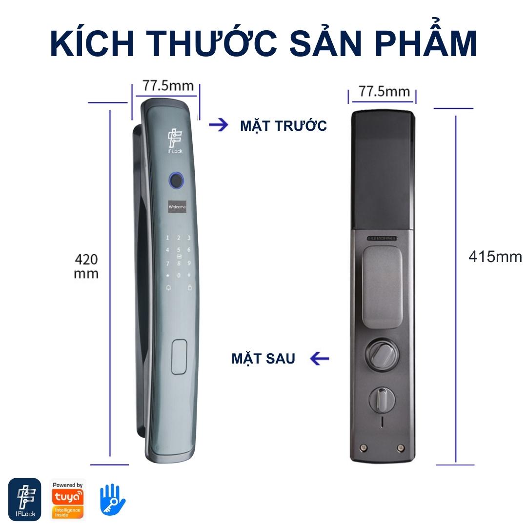 Khóa cửa vân tay thông minh IFlock Tuya A6FW