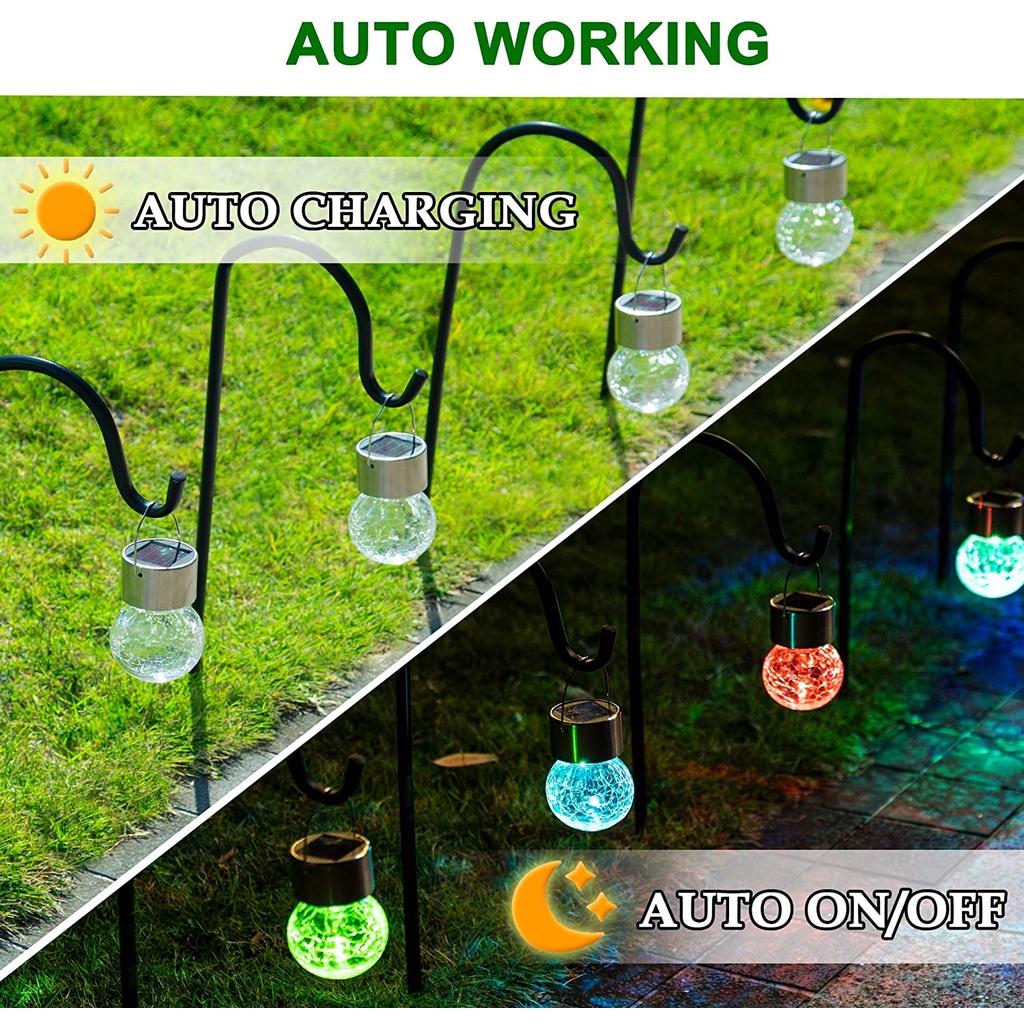 Bộ 4 Đèn LED Năng Lượng Mặt Trời Chống Thấm Nước Tiết Kiệm Năng Lượng Cho Sân Vườn