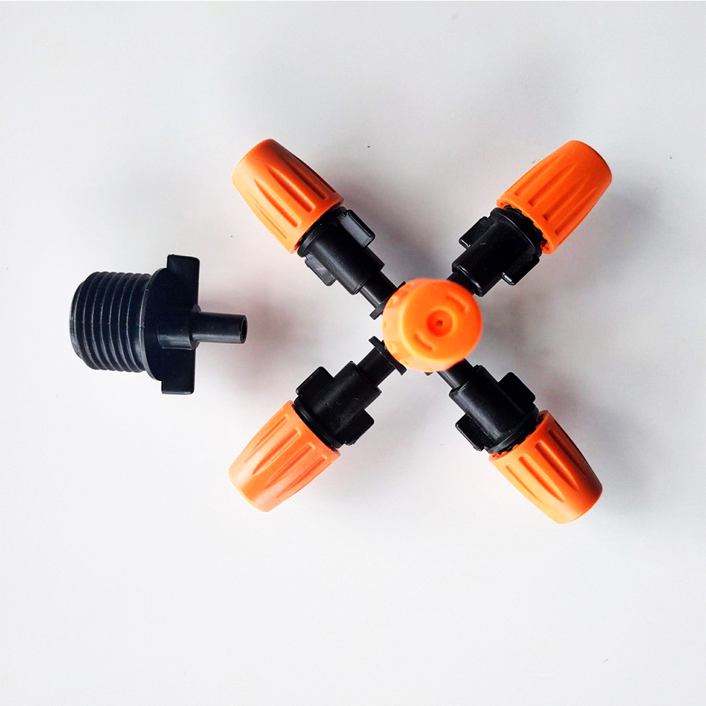 Đầu bép phun sương 5 hướng cam chân ren ngoài 21mm