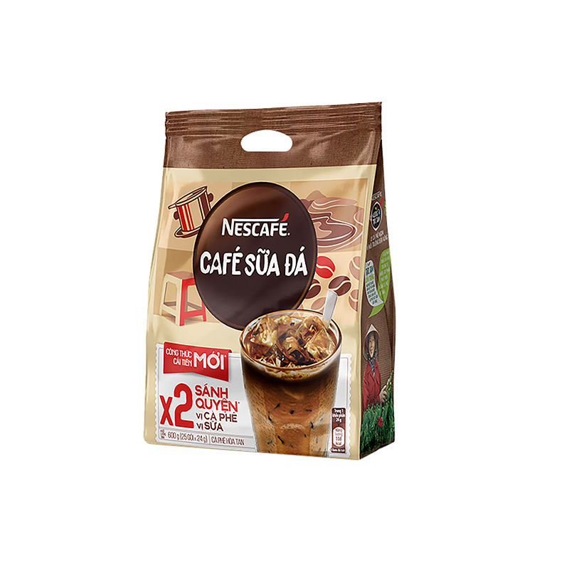 Cà phê hòa tan NESCAFÉ - Cà Phê Sữa Đá (bịch 25 gói x 24g)