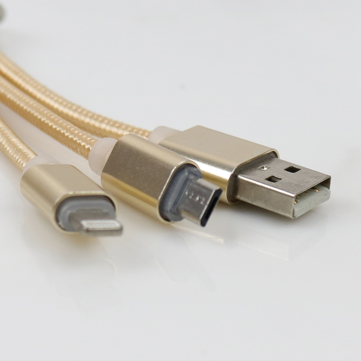 Dây sạc móc khóa 2 đầu lightning và micro usb