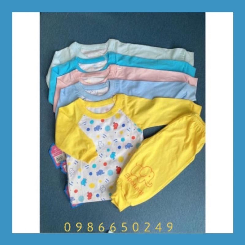 Đồ bộ cotton tay dài bo bé trai, bé gái