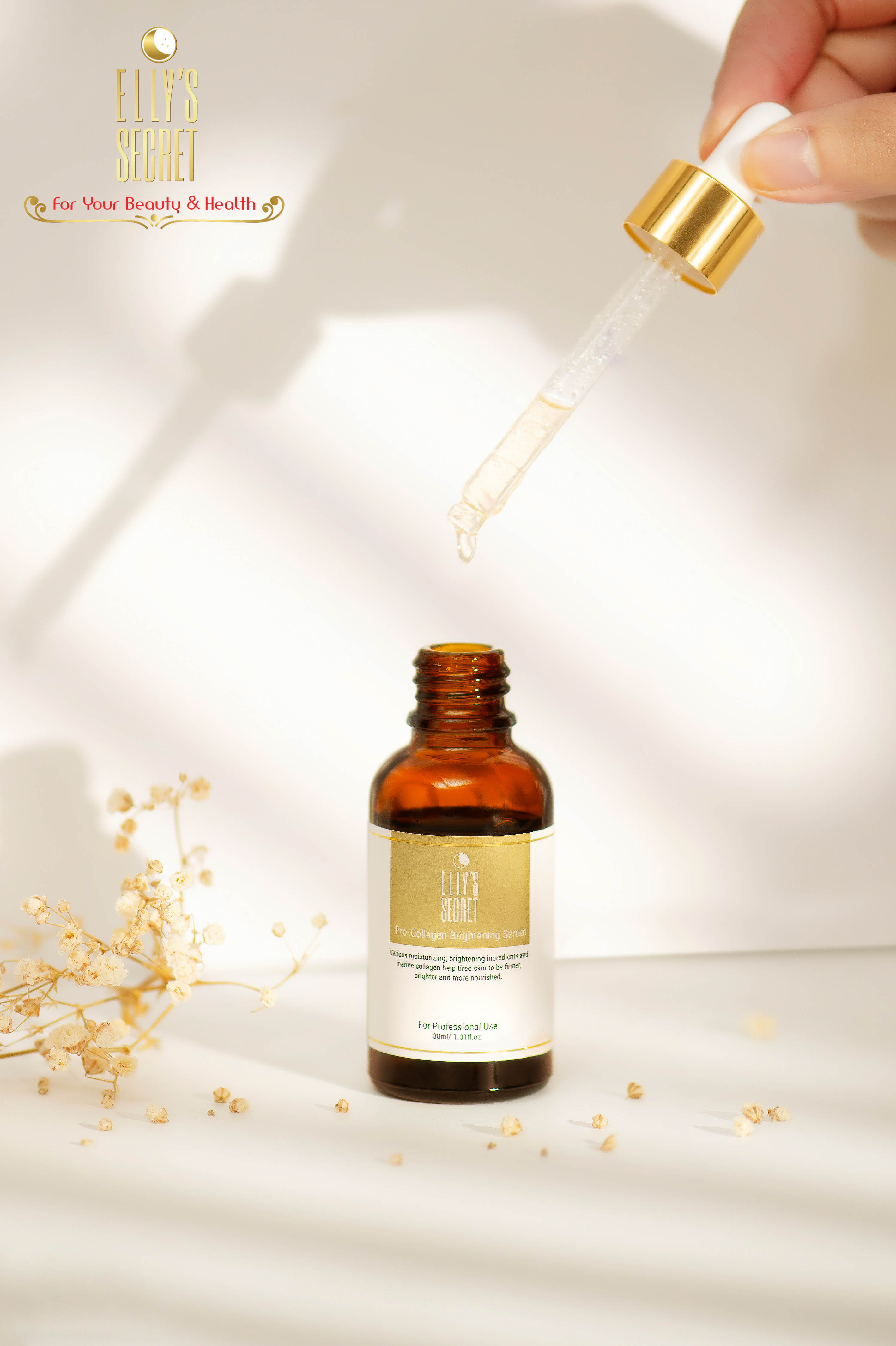 Serum dưỡng trắng da cao cấp Hàn Quốc cải thiện nám và sạm cho làn da Elly Secret Pro Collagen Brightening Serum 30ml