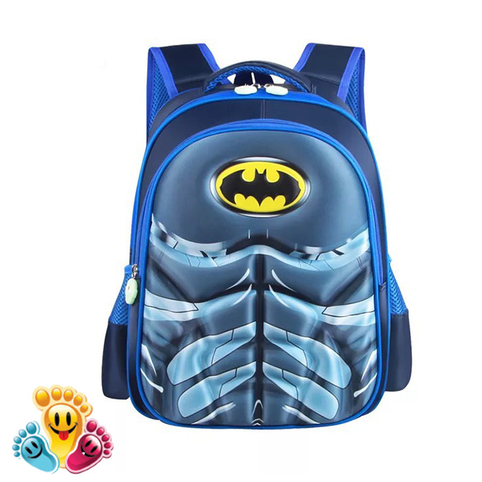 Balo - Cặp Sách Đi Học Cho Bé Trai Hình In Nổi 3D Các Nhân Vật Siêu Nhân - Batman Người Dơi TE7