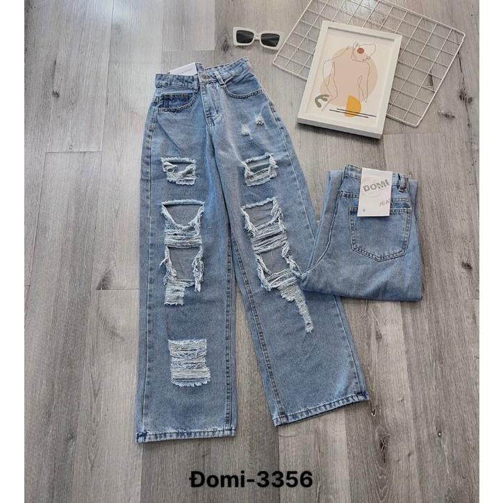 Quần baggy jean ống siông rách thời trang