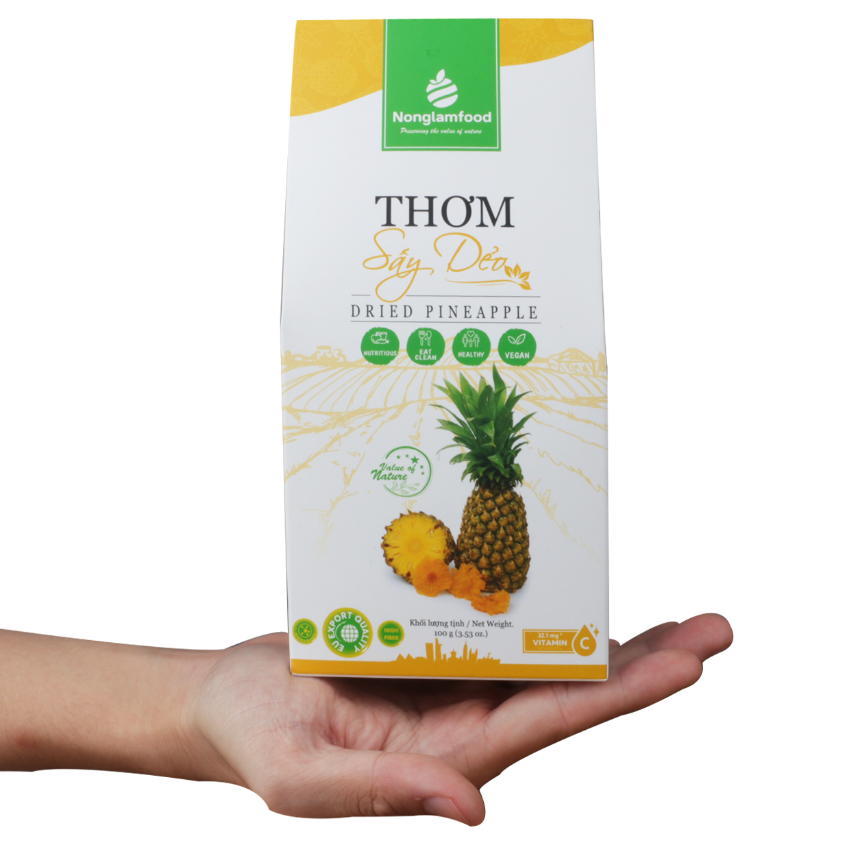 Combo 10 hộp Thơm sấy dẻo ít đường thượng hạng Nonglamfood hộp100g | Ăn vặt tốt cho sức khỏe | Healthy Snack