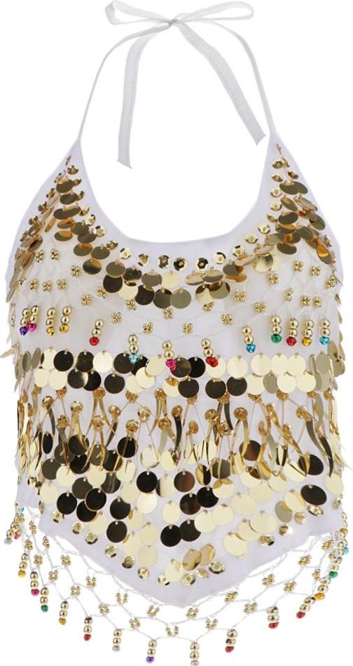 Trang Phục Belly Dance Bra Halter Top Trang Phục Biểu Diễn Sequin