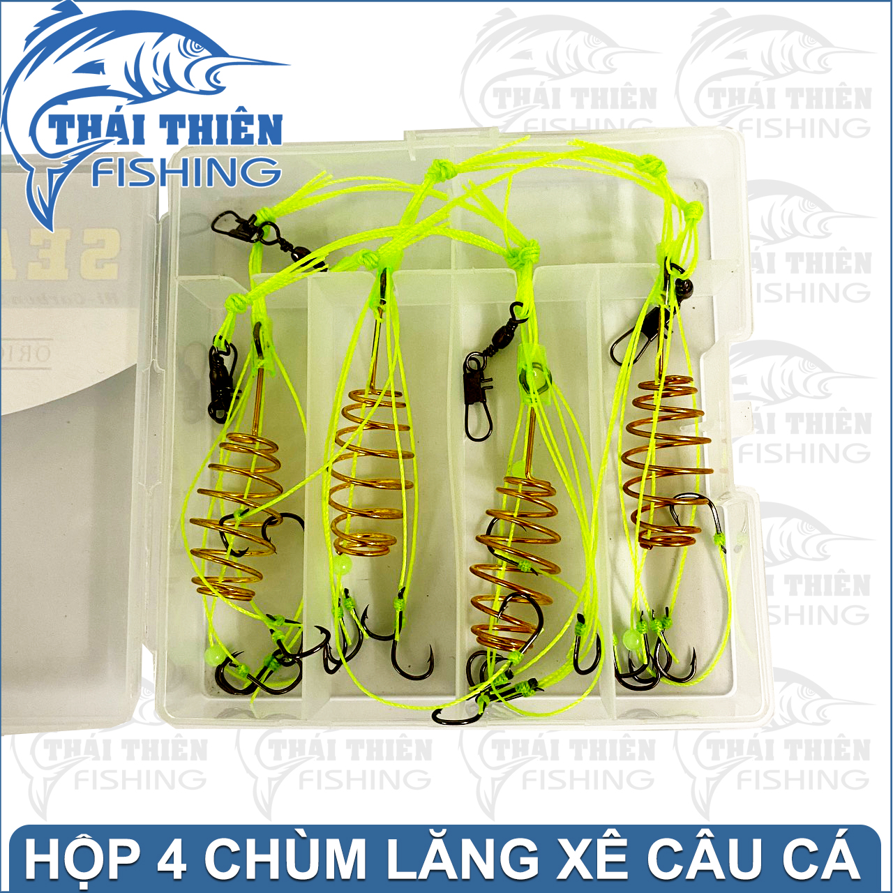 Combo 4 Bộ Lăng Xê Sea Monster Dây Siêu Bền Lưỡi Siêu Bén Dùng Câu Sông Hồ Dịch Vụ Cá Chép, Trắm, Rô Phi