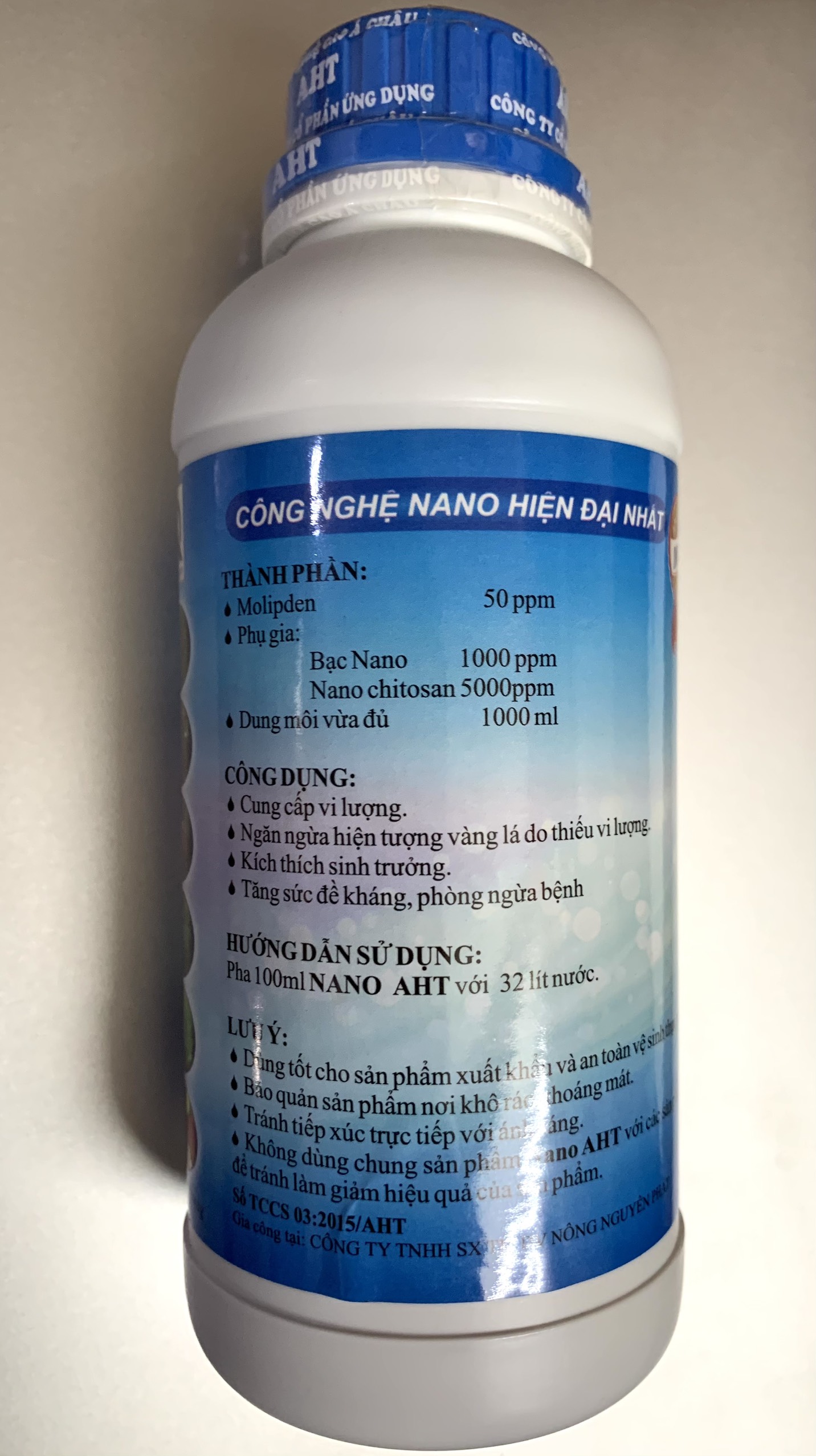 Nồng độ Nano bạc 1000ppm cao diệt sạch các loại nấm bệnh trên cây trồng. An toàn cho người sử dụng