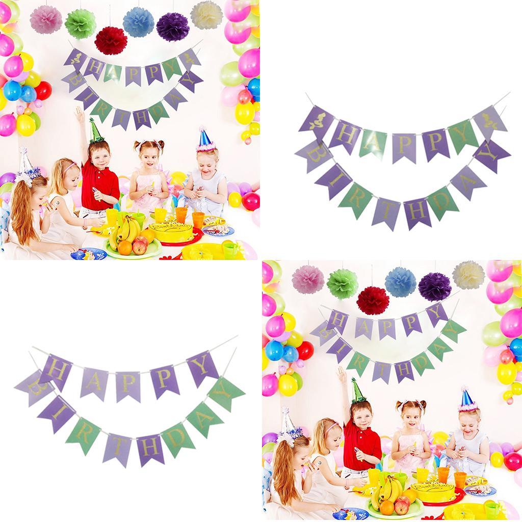 Gold Letters Bunting Banner Party Hanging Decor