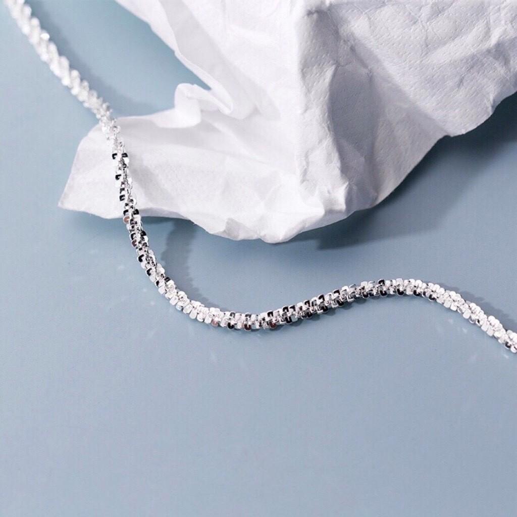 Lắc chân bạc nữ, vòng chân nữ bạc 925 lấp lánh Blink Anklet