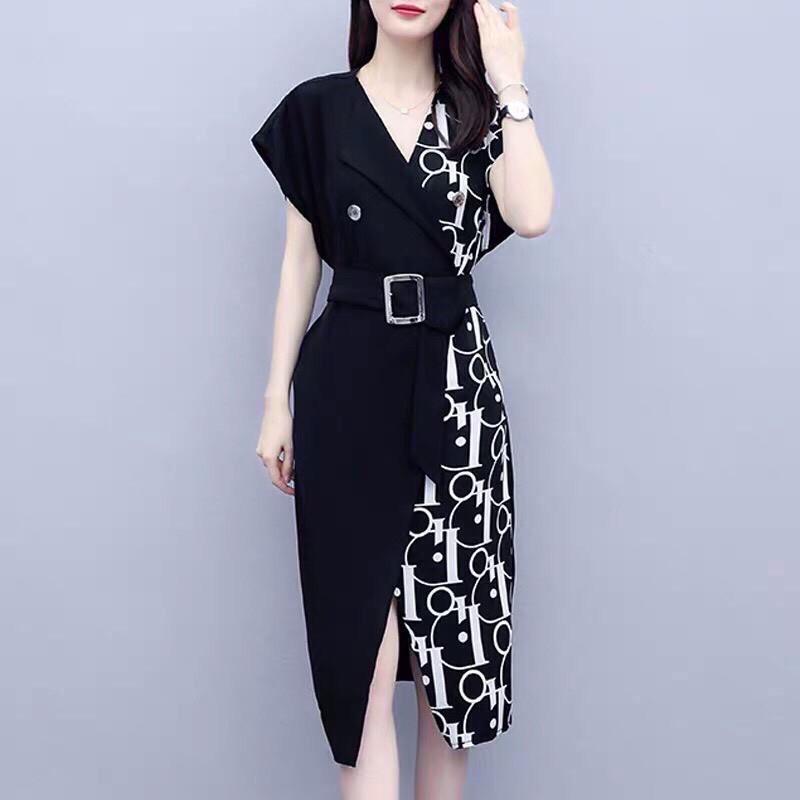 VÁY PHỐI CHỮ KÈM NỊT SANG TRỌNG - QW635