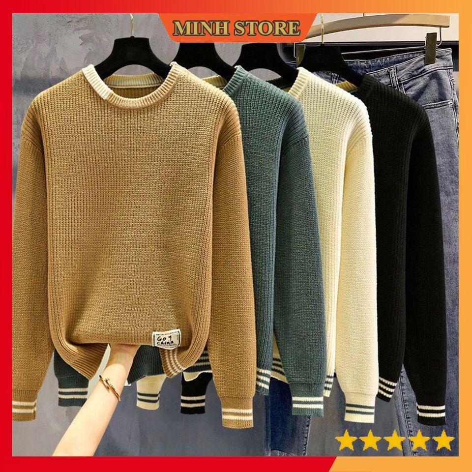 Áo len nam cổ tròn phong cách hàn quốc, Áo len nam phom rộng cao cấp AL03 - MINHSTORE