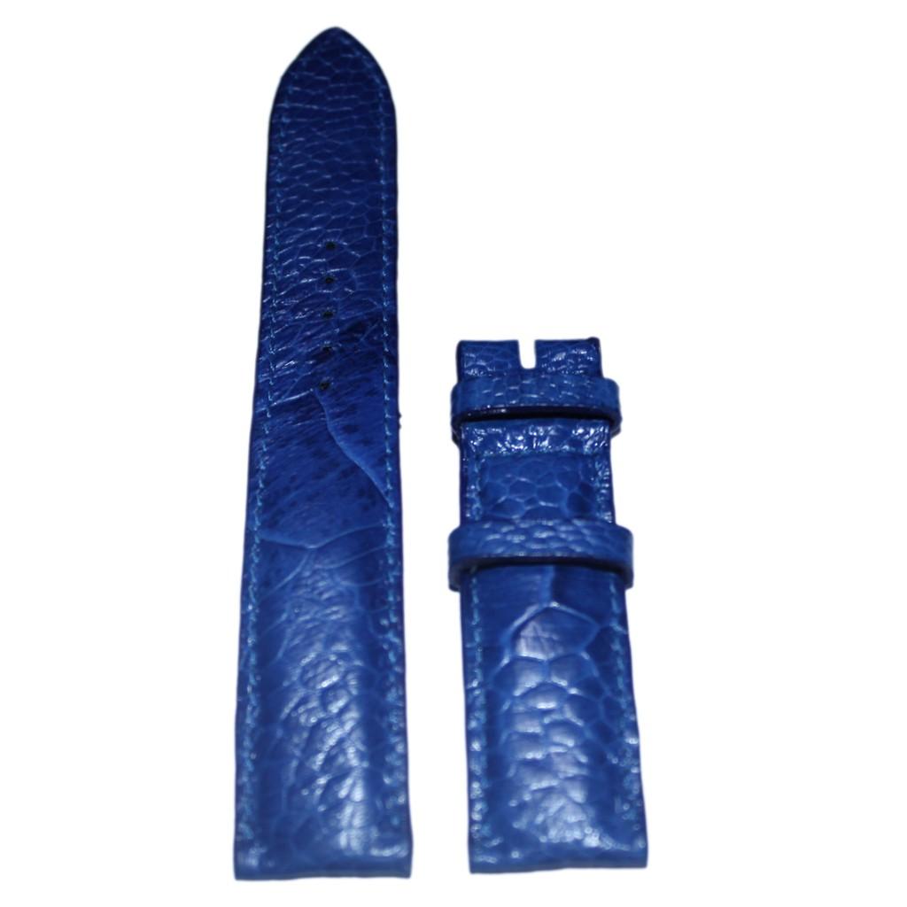 HT8463 - Dây đồng hồ Huy Hoàng da đà điểu size 16, 18, 20 màu xanh dương