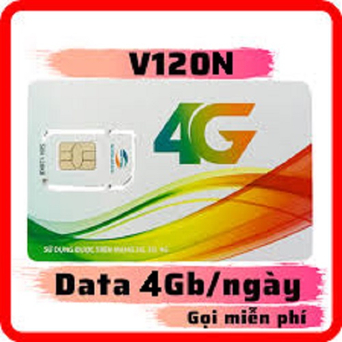 Sim 4G Viettel V120N Tặng 4GB/Ngày, Miễn Phí tất cả các cuộc gọi nội mạng dưới 20 phút, 50 Phút Ngoại Mạng - Hàng Chính Hãng - Mẫu ngẫu nhiên