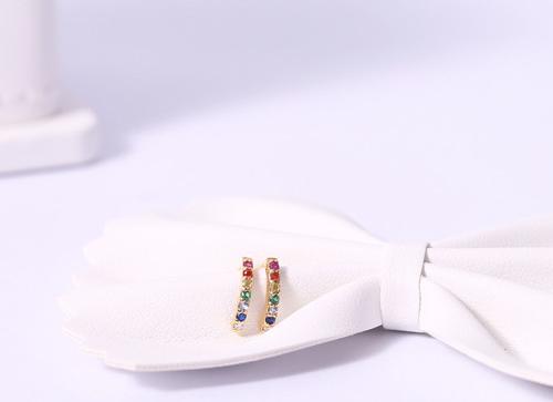 Bông tai bạc cầu vồng cao cấp sang trọng cá tính Gix Jewel BT18