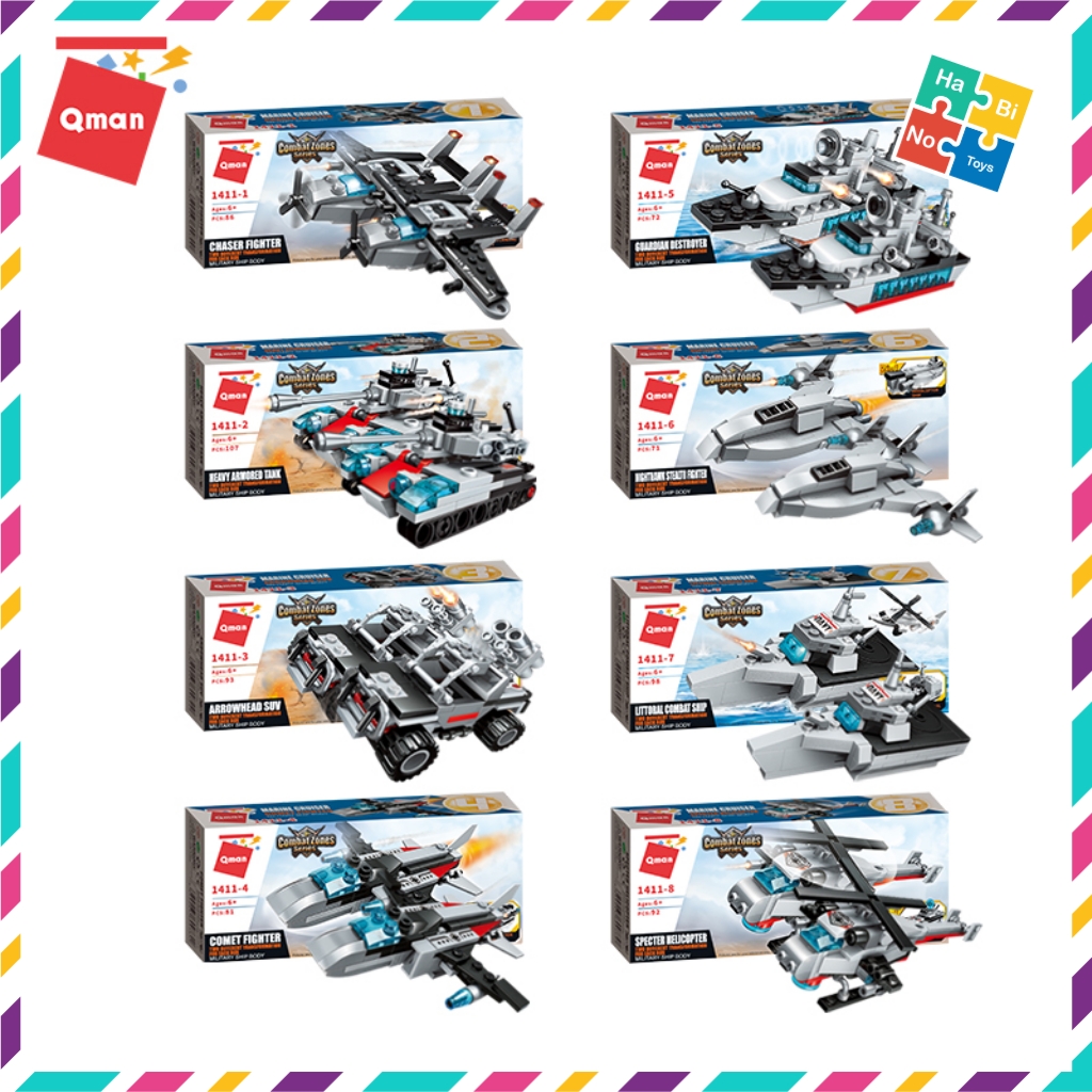 Bộ Đồ Chơi Xếp Hình Thông Minh Lego Quân Sự Qman 710 Mảnh Ghép Tàu Tuần Dương Biển 1411 Cho Trẻ Từ 6 Tuổi 8 Trong 1