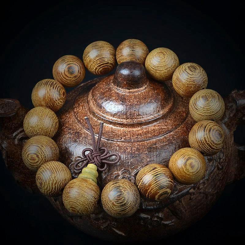 Vòng đeo tay chuỗi hạt gỗ đàn hương 15 li theo phong cách đạo Phật