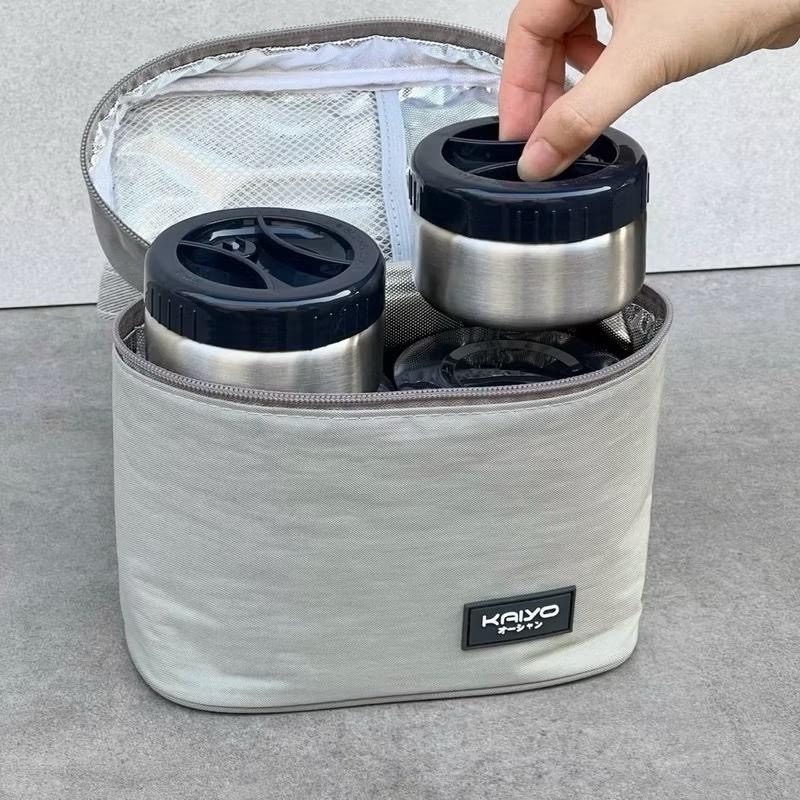 [AnhOtShop] Bộ Hộp Cơm Giữ Nhiệt 5 Món Kaiyo – 4 Hộp Inox 304 Giữ Nhiệt Lâu, Kèm Túi Giữ Nhiệt – Mang Cơm Đi Làm, Văn Phòng &amp; Đi Học