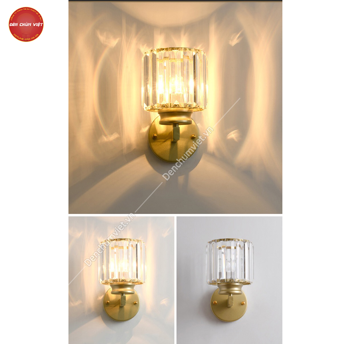 Đèn vách pha lê decor hiện đại