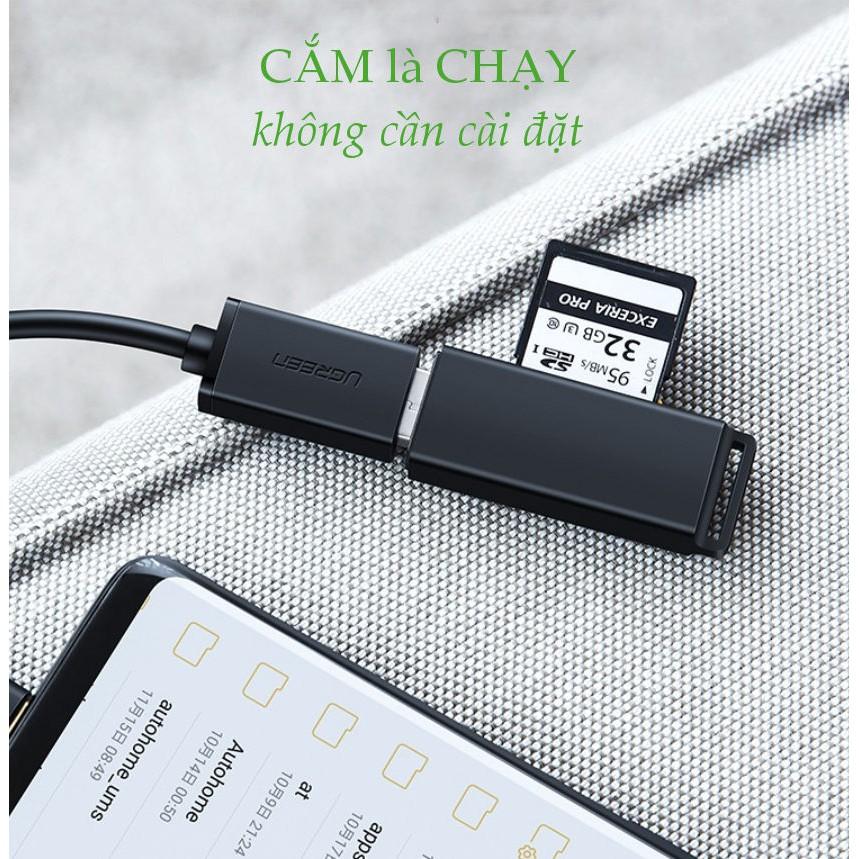 Cáp USB type C hỗ trợ chức năng OTG dài 15cm UGREEN US154- Hàng chính hãng