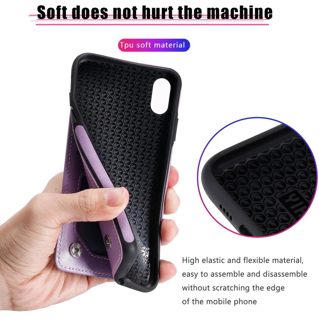 Ốp lưng da ví gập cho iPhone X XS Max XR SE 2020 iPhone 8 iPhone 7 iPhone 6 6S Plus