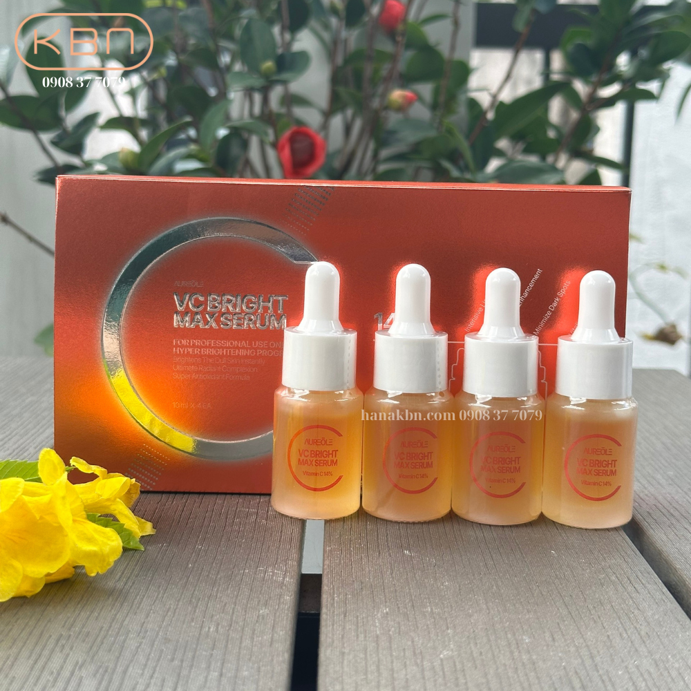 Bộ 4 Chai Serum Vitamin C - VC BRITGH MAX SERUM - Làm Sáng Da, Dưỡng Da, Mờ Thâm, Mờ Nếp Nhăn (Hàng Chính Hãng)