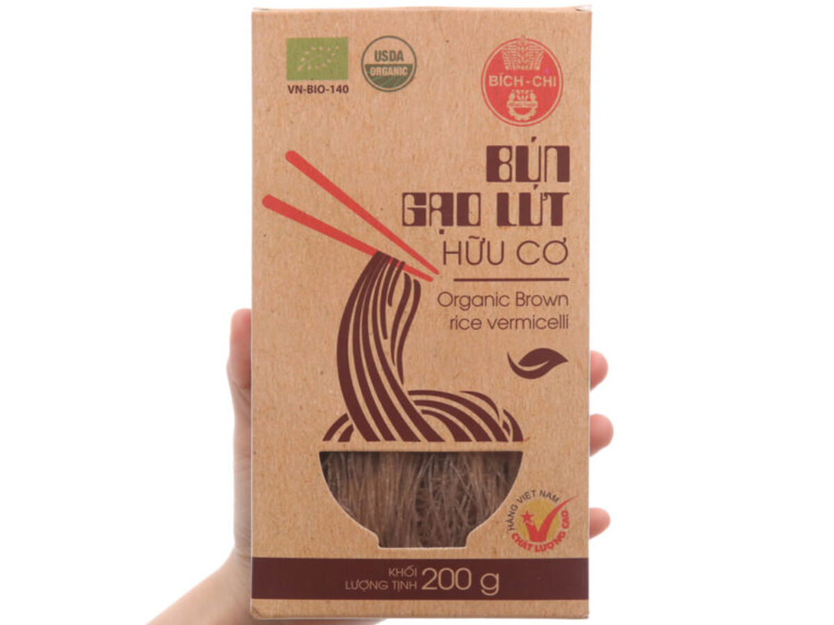 Bún gạo lứt hữu cơ Bích Chi eat clean hộp 200g