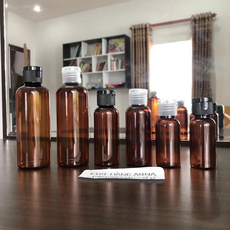 CHAI XỊT PHUN SƯƠNG 100ml- CHAI NHỰA PET 100ml/ 50ml/ 30ml nắp bật nhỏ giọt, Xịt giọt- Vỏ Chai nhựa màu nâu, trong suốt